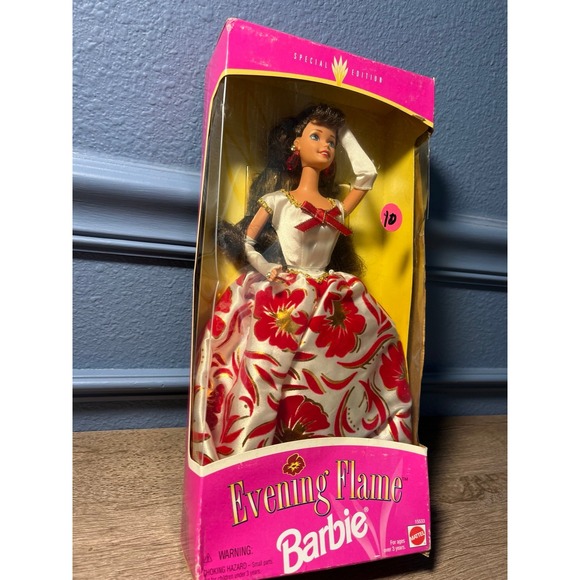 1995‎ EVENING FLAME BARBIE 15533 ORIGINAL BOX UNOPENED BRUNETTE - Picture 3 of 8